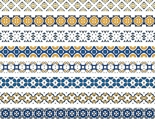 EPS 해외이미지 전통 디자인 선 패턴 오렌지 일러스트 벽지 추상 장식 파란색 세트 흰색 8 포르투갈 타일 묘사 스페인어 아라베스크 엘리먼트 튀니지 해외202004 해외일러스트 유럽 컬러 무늬 과일 아프리카 숫자 파일형식 벡터 이미지허브