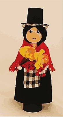 EPS 해외이미지 모델 전통 인형 일러스트 영국 웨일즈 집게 미술 목재 그래픽 그림 수선화 해외202004 해외일러스트 나무 꽃 유럽 재료 문화예술 파일형식 벡터 식물 나라 이미지허브