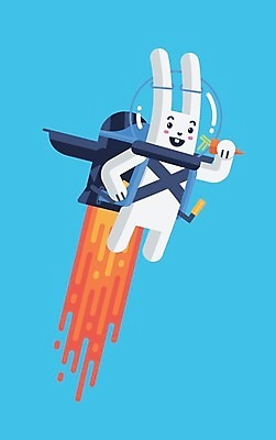 EPS 해외이미지 템플릿 디자인 컨셉 일러스트 파란색 빛 디지털 꿈 로켓 도전 흰색 토끼 우주선 속도 시작 진행 고립 프로젝트 미니멀리스트 해외202004 해외일러스트 컬러 포유류 반려동물 우주 파일형식 벡터 동물 이미지허브
