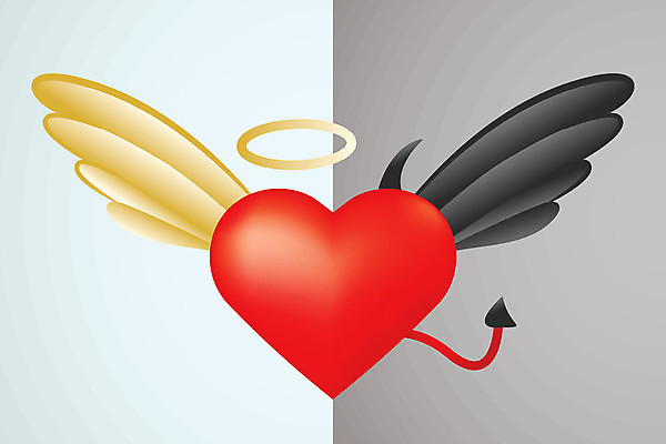 EPS 해외이미지 날개 일러스트 천사 뿔 발렌타인데이 사랑 빨간색 하트 최고 비교 악마 충돌 심볼 깃털 꼬리 신성 천국 반대 후광 해외202004 해외일러스트 모양 감정 컬러 컨셉 데이이벤트 빛 파일형식 벡터 이미지허브