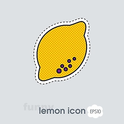 EPS 해외이미지 점선 일러스트 사람없음 노란색 레몬 해외202004 해외일러스트 선 컬러 과일 파일형식 벡터 이미지허브