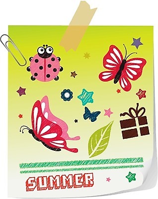 EPS 해외이미지 디자인 별 종이 나비 곤충 일러스트 선물 미술 그래픽 여름 연필 펜 노란색 쪽지 희망 인사 신용카드 그리기 막대기 스케치 편지 무당벌레 해외202004 해외일러스트 자연요소 동물 계절 감정 컬러 모션 문화예술 학용품 금융 필기구 예절 파일형식 벡터 이미지허브