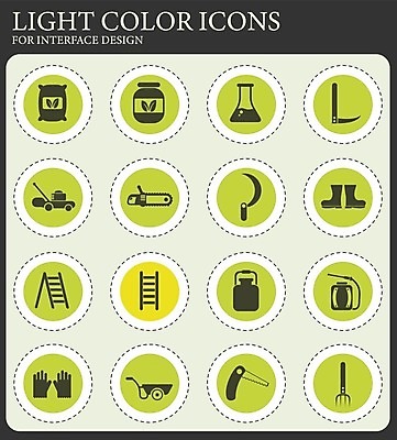 EPS 해외이미지 장갑 가방 일러스트 사다리 부츠 수레 캔 심볼 플라스크 분무기 낫 쇠스랑 전기톱 해외202004 해외일러스트 잡화 신발 실험기구 카트 도구 톱 파일형식 벡터 이미지허브