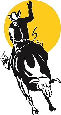 EPS 해외이미지 동물 남자 일러스트 그래픽 소 카우보이 승차 황소 복고 로데오 라이더 해외202004 해외일러스트 포유류 모션 사람 파일형식 벡터 이미지허브