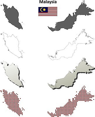 EPS 해외이미지 실루엣 백그라운드 지도 일러스트 공백 경계선 깃발 윤곽 영토 모자이크 말레이시아 고립 인도차이나반도 디테일 해외202004 해외일러스트 아시아 선 촬영기법 경계 파일형식 벡터 이미지허브