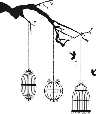 EPS 해외이미지 실루엣 일러스트 조류 열쇠 매달리기 사람없음 나뭇가지 새장 해외일러스트 나무 동물 모션 촬영기법 케이지 파일형식 벡터 이미지허브