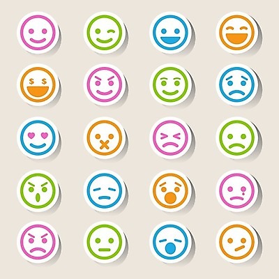 EPS 해외이미지 캐릭터 감정 일러스트 표정 사람없음 세트 컬러풀 원형 만화 이모티콘 해외202004 해외일러스트 일러캐릭터 도형 컬러 파일형식 벡터 이미지허브