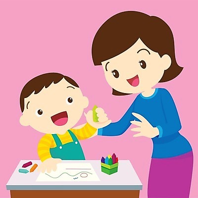 EPS 해외이미지 여자 교육 남자 어린이 일러스트 가족 엄마 대화 소년 성인 두명 미술교육 그림공부 해외202004 해외일러스트 관계 말하기 미술 사람 학습 파일형식 벡터 이미지허브