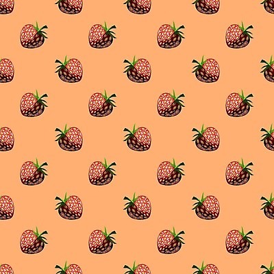 EPS 해외이미지 디자인 패턴 일러스트 딸기 사람없음 주황색 해외202004 해외일러스트 컬러 무늬 과일 파일형식 벡터 이미지허브