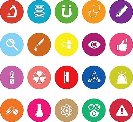 EPS 해외이미지 디자인 과학 일러스트 세포 현미경 실험 스터디 실험실 플랫 수집 심볼 사인 전자 작업도구 튜브 온도 해외202004 해외일러스트 실험기구 학습 도구 파일형식 벡터 이미지허브