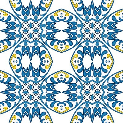 EPS 해외이미지 전통 디자인 패턴 일러스트 벽지 추상 장식 파란색 노란색 흰색 포르투갈 타일 묘사 정사각형 스페인어 엘리먼트 튀니지 해외202004 해외일러스트 도형 유럽 컬러 무늬 아프리카 파일형식 벡터 이미지허브