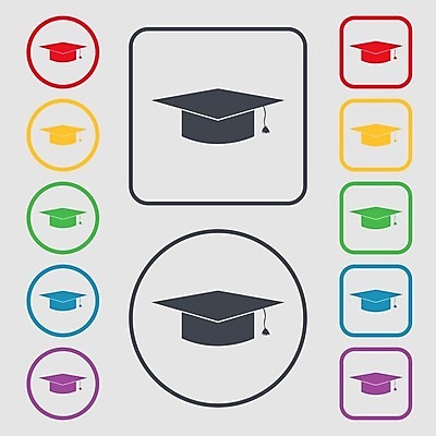 EPS 해외이미지 모양 일러스트 학사모 졸업 사람없음 세트 심볼 해외202004 해외일러스트 모자_잡화 교육 파일형식 벡터 이미지허브