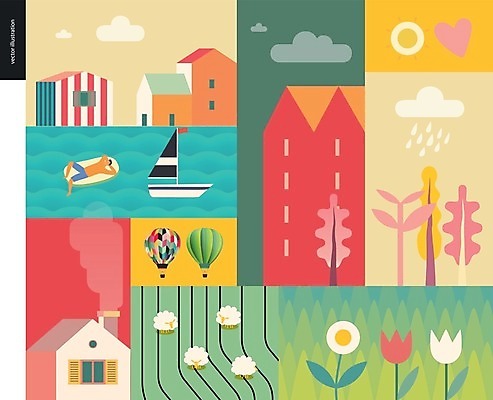 EPS 해외이미지 나무 구름 계절 포스터 호수 파도 바다 여행 밭 농업 일러스트 휴가 사람없음 농장 소풍 마을 계곡 캠핑 시골 양 숲 엽서 해외202004 해외일러스트 자연요소 식물 산업 포유류 레저 야외활동 편지 파일형식 벡터 이미지허브