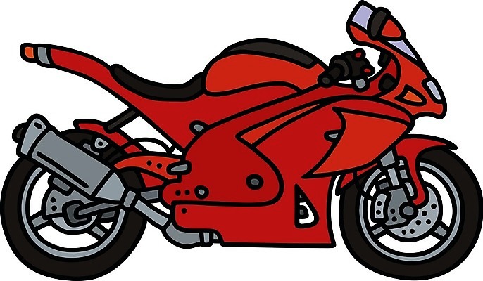 EPS 해외이미지 일러스트 사람없음 빨간색 오토바이 해외202004 해외일러스트 컬러 바이크 파일형식 벡터 이미지허브