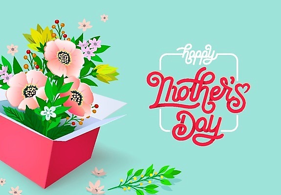 EPS 해외이미지 꽃 백그라운드 일러스트 캘리그라피 사람없음 상자 어머니의날 해외202004 해외일러스트 식물 기념일 미국문화 파일형식 벡터 이미지허브