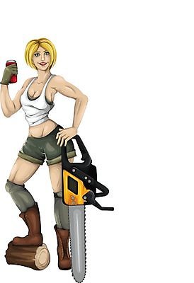 EPS 해외이미지 나무 음료 일러스트 노동자 목재 작업 숲 자르기 통나무 흡혈귀 소다 전기톱 해외202004 해외일러스트 식물 직업 재료 모션 톱 파일형식 벡터 이미지허브