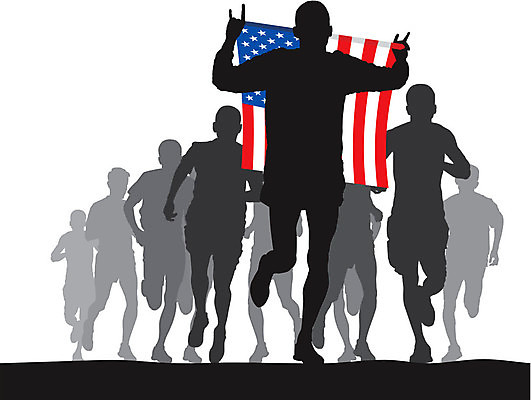 EPS 해외이미지 실루엣 스포츠 일러스트 건강 사람 깃발 라이벌 달리기선수 승자 해외202004 해외일러스트 촬영기법 육상선수 파일형식 벡터 이미지허브