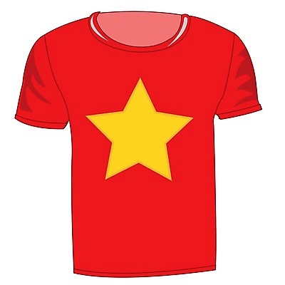 EPS 해외이미지 별 티셔츠 일러스트 여러명 빨간색 숫자 깃발 직물 심볼 사인 흰배경 베트남 전국 해외202004 해외일러스트 자연요소 문자 컬러 다수 백그라운드 셔츠 사람 동남아시아 흰색 파일형식 벡터 이미지허브