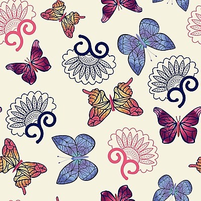 EPS 해외이미지 디자인 꽃 나비 백그라운드 꽃무늬 패턴 일러스트 자연 벽지 추상 미술 그래픽 장식 여름 봄 수확 직물 우아함 그림 질감 복고 엘리먼트 해외202004 해외일러스트 식물 계절 곤충 컨셉 무늬 농업 문화예술 생태계 파일형식 벡터 이미지허브