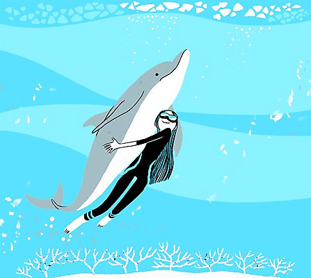 PSD 동물 한마리 여자 여유 일러스트 프레임 함께함 한명 사람 성인 바닷속 수영 물안경 잠수 돌고래 소통 여자만 여자한명만 성인여자만 성인만 국내일러스트 1 감정 컨셉 포유류 수중 수중동물 수상스포츠 수영용품 파일형식