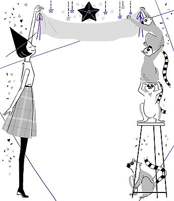 PSD 동물 배너템플릿 여자 별 여유 의자 여러마리 일러스트 프레임 함께함 한명 사람 성인 파티 고깔모자 현수막 원숭이 소통 여자만 여자한명만 성인여자만 성인만 국내일러스트 자연요소 템플릿 모자_잡화 1 배너 감정 가구 다수 컨셉 포유류 이벤트 파일형식