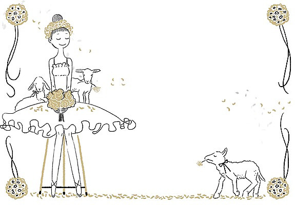 PSD 식물 동물 여자 꽃 여유 새끼 꽃다발 일러스트 프레임 함께함 세마리 한명 사람 성인 양 소통 여자만 여자한명만 성인여자만 성인만 국내일러스트 1 감정 컨셉 포유류 3 파일형식