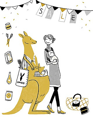 PSD 동물 여자 여유 음식 두마리 가방 일러스트 함께함 사람 성인 두명 세일 아기 시장 장 캥거루 소통 여자만 여자한명만 국내일러스트 잡화 감정 컨셉 2 포유류 파일형식