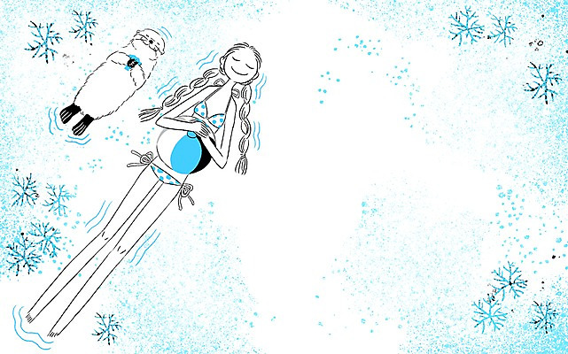 PSD 동물 한마리 여자 수영복 여유 바다 일러스트 휴식 프레임 함께함 한명 사람 성인 비치볼 소통 해달 여자만 여자한명만 성인여자만 성인만 국내일러스트 1 옷 감정 컨셉 공 포유류 바캉스용품 파일형식