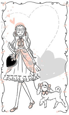 PSD 동물 한마리 여자 여유 일러스트 프레임 함께함 한명 사람 성인 반려동물 산책 개 강아지 푸들 소통 여자만 여자한명만 성인여자만 성인만 국내일러스트 1 감정 컨셉 포유류 휴식 파일형식