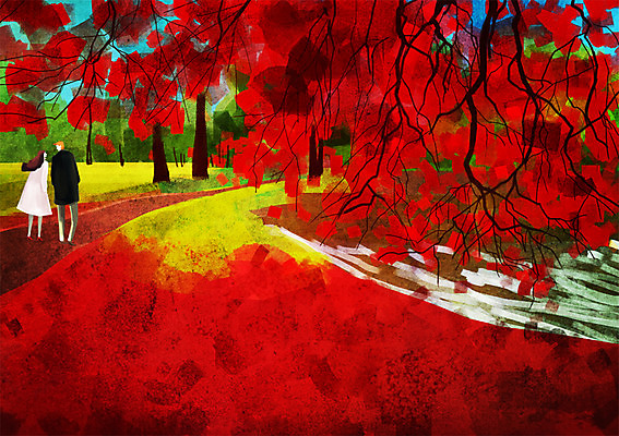 주간 PSD 나무 식물 커플 계절 여자 남자 단풍 낙엽 데이트 일러스트 단풍나무 사람 풍경 성인 야외 두명 가을 은행나무 성인만 국내일러스트 자연요소 잎 관계 파일형식