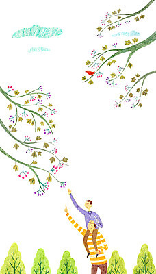 주간 PSD 나무 식물 열매 남자 아들 어린이 일러스트 조류 사람 성인 야외 두명 목말 아빠 남자만 국내일러스트 자연요소 동물 가족 모션 파일형식