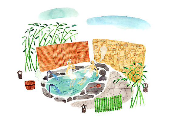 주간 PSD 커플 여자 남자 여유 데이트 일러스트 휴식 사랑 사람 성인 야외 두명 온천 다정 목욕 순수 힐링 설레임 노천욕 성인만 국내일러스트 자연요소 감정 컨셉 관계 스파 청결 파일형식