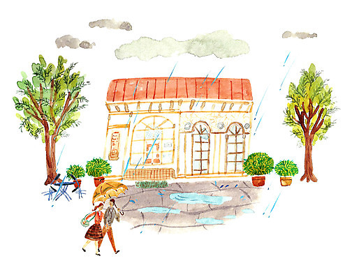 주간 PSD 나무 식물 커플 여자 남자 화분 여유 데이트 일러스트 우산 사랑 사람 성인 야외 두명 상점 다정 카페 비 순수 설레임 성인만 국내일러스트 자연요소 감정 컨셉 관계 날씨 파일형식