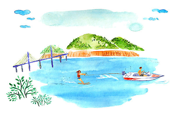 주간 PSD 커플 여자 남자 여유 데이트 일러스트 레저 산 사랑 사람 성인 야외 두명 강 다정 보트 순수 수상스키 설레임 가교 성인만 국내일러스트 자연요소 건축물 감정 컨셉 배_교통 관계 수상스포츠 파일형식