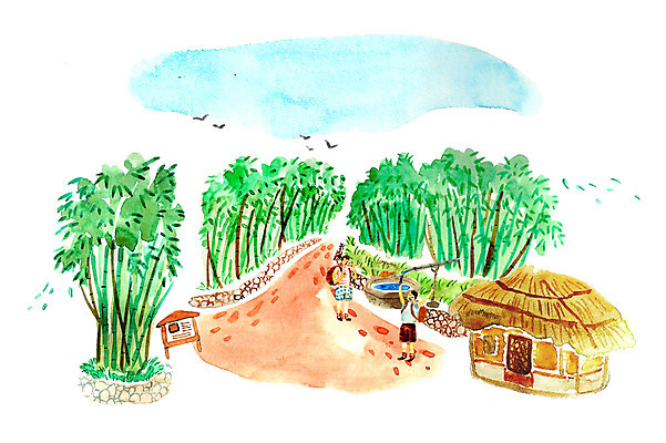 주간 PSD 식물 커플 여자 남자 여유 데이트 일러스트 초가집 사랑 사람 성인 야외 두명 다정 대나무 순수 대나무숲 설레임 우물 성인만 국내일러스트 자연요소 나무 감정 컨셉 관계 한옥 숲 파일형식