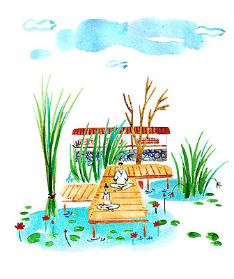 주간 PSD 식물 커플 여자 남자 여유 데이트 일러스트 요가 사랑 사람 성인 야외 두명 다정 연못 순수 연잎 명상 힐링 설레임 성인만 국내일러스트 자연요소 웰빙 감정 컨셉 잎 관계 파일형식