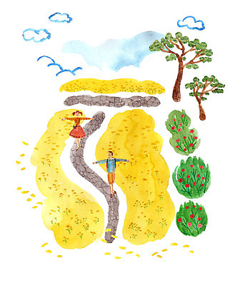 주간 PSD 나무 식물 구름 커플 여자 남자 꽃 여유 꽃밭 데이트 일러스트 사랑 사람 성인 야외 두명 다정 순수 유채 설레임 돌담길 성인만 국내일러스트 자연요소 감정 길 컨셉 관계 돌담 파일형식