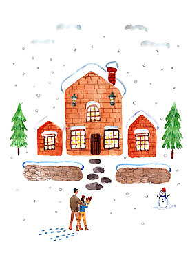 주간 PSD 나무 식물 커플 계절 여자 남자 여유 겨울 데이트 일러스트 눈사람 주택 사랑 사람 성인 야외 두명 다정 눈 순수 설레임 성인만 국내일러스트 자연요소 감정 컨셉 관계 날씨 건물 파일형식