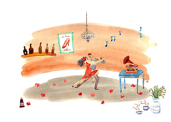 PSD 식물 커플 여자 남자 화분 여유 데이트 일러스트 술병 사랑 사람 성인 두명 다정 춤 바 선술집 순수 축음기 설레임 탱고 성인만 국내일러스트 감정 음향기기 컨셉 관계 병_용기 문화예술 주류 골동품 술집 파일형식