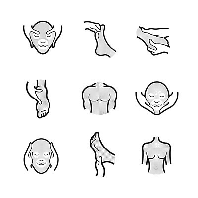 EPS 해외이미지 손 디자인 남자 얼굴 신체 일러스트 발 세트 약 머리 마사지 심볼 사인 심플 돌봄 양발 엘리먼트 해외202004 해외일러스트 의학 모션 사람 신체부위 파일형식 벡터 이미지허브