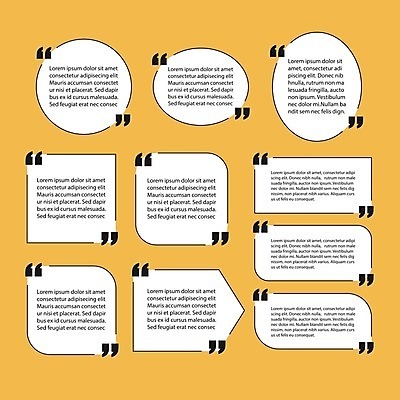 EPS 해외이미지 문장 스티커 일러스트 사람없음 세트 노란색 라벨 쪽지 메시지 큰따옴표 해외202004 해외일러스트 문자 기호 컬러 프레임 파일형식 벡터 이미지허브