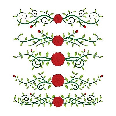 EPS 해외이미지 일러스트 세트 장미 만화 수집 심플 해외202004 해외일러스트 꽃 파일형식 벡터 이미지허브