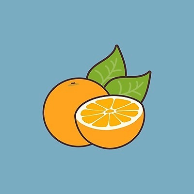 EPS 해외이미지 하늘색 백그라운드 오렌지 일러스트 사람없음 주황색 해외202004 해외일러스트 컬러 과일 파란색 파일형식 벡터 이미지허브