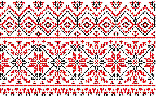 EPS 해외이미지 전통 디자인 꽃 선 백그라운드 십자가 꽃무늬 패턴 일러스트 표면 추상 새로움 미술 그래픽 장식 가로 빨간색 유행 검은색 수확 흰색 클래식 질감 복고 자수 러시아인 우크라이나 전국 핸드메이드 스타일 해외202004 해외일러스트 서양인 식물 유럽 컬러 컨셉 무늬 농업 문화예술 파일형식 벡터 이미지허브