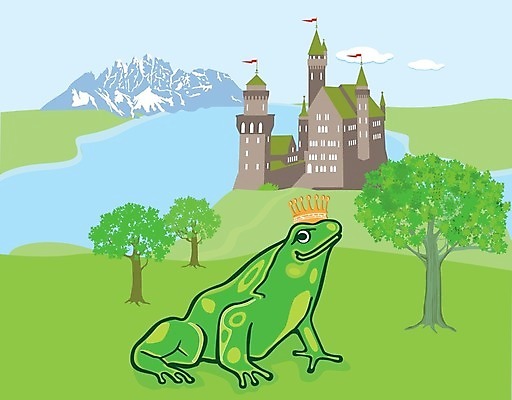 EPS 해외이미지 호수 일러스트 동화 왕관 이야기 개구리 그래픽 초록색 강 궁전 성 왕 만화 해외202004 해외일러스트 건축물 컬러 고건축 양서류 파일형식 벡터 이미지허브