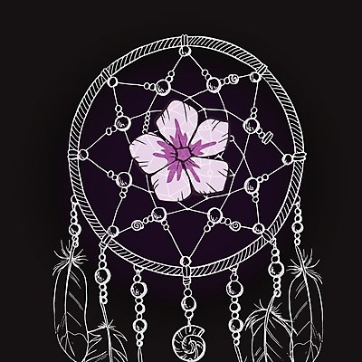 EPS 해외이미지 전통 꽃 일러스트 사람없음 장식 꿈 깃털 부적 드림캐쳐 해외202004 해외일러스트 식물 파일형식 벡터 이미지허브
