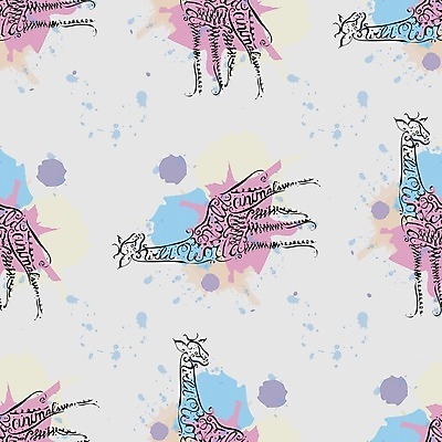 EPS 해외이미지 디자인 패턴 일러스트 사람없음 기린 해외202004 해외일러스트 무늬 포유류 파일형식 벡터 이미지허브