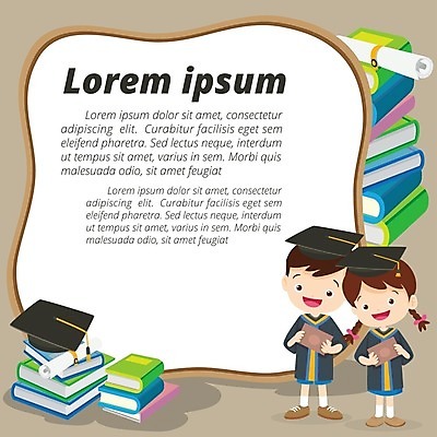 EPS 해외이미지 템플릿 학생 여자 교육 남자 어린이 일러스트 졸업 학교 성공 프레임 소녀 소년 두명 축하 졸업장 감탄 어린이만 해외202004 해외일러스트 컨셉 사람 파일형식 벡터 이미지허브