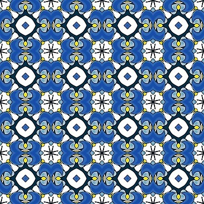 EPS 해외이미지 전통 디자인 패턴 일러스트 벽지 추상 장식 파란색 노란색 흰색 포르투갈 타일 묘사 정사각형 모자이크 스페인어 아라베스크 엘리먼트 튀니지 해외202004 해외일러스트 도형 유럽 컬러 무늬 아프리카 파일형식 벡터 이미지허브