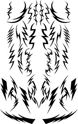 EPS 해외이미지 디자인 일러스트 추상 미술 그래픽 장식 힘 화려 번개 문신 볼트 부족 해외202004 해외일러스트 컨셉 무늬 날씨 문화예술 공구 파일형식 벡터 이미지허브